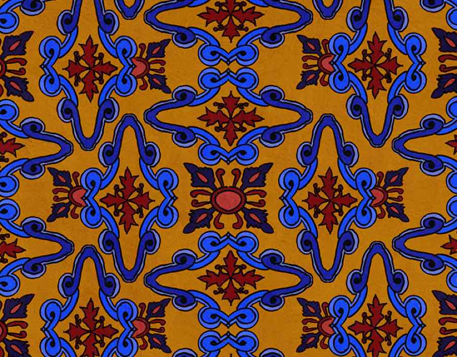 Talavera-inspired Tile Print repeat pattern